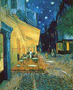 Cafeterasse bei Nacht. Van Gogh 1988.