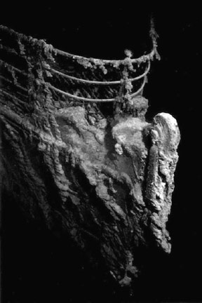 Der Bug des Wracks der Titanic